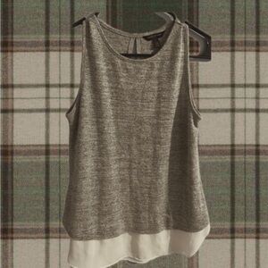 Banana Republic Heather Gray Tank with White Hem